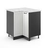 ECKUNTERSCHRANK R-Line Weiß Landhaus 75.6 cm, AP Marmor - Anthrazit/Weiß, Holzwerkstoff (75.6/81.6/60cm) - Vicco