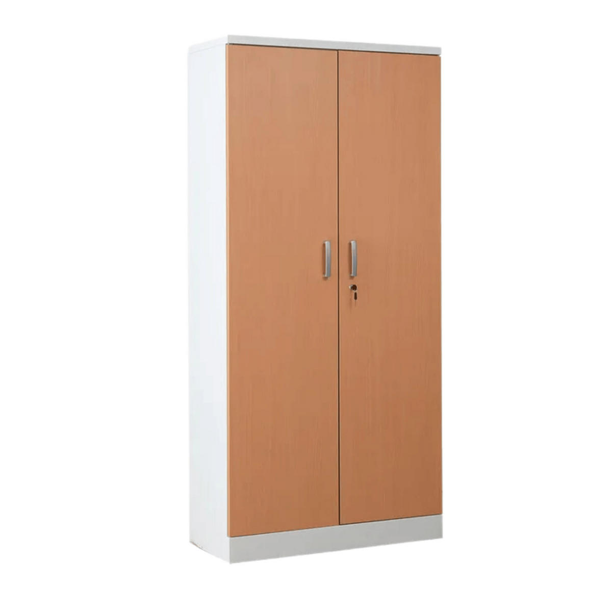 AKTENSCHRANK Beetle 4 Fachböden 195x92x42 cm Weiß & Buche - Buchefarben, Metall (92/195/42cm)