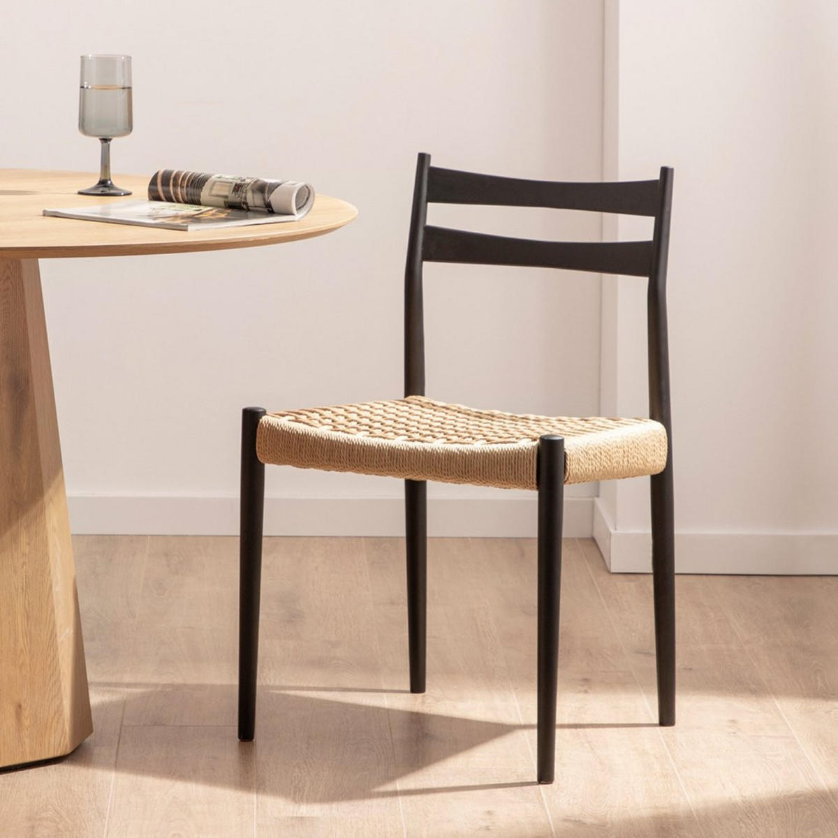 ESSZIMMERSTUHL Vina Schwarz 51 cm x 81 cm 2er-Set - Schwarz, Holz (51/81/50cm) - Klast Home