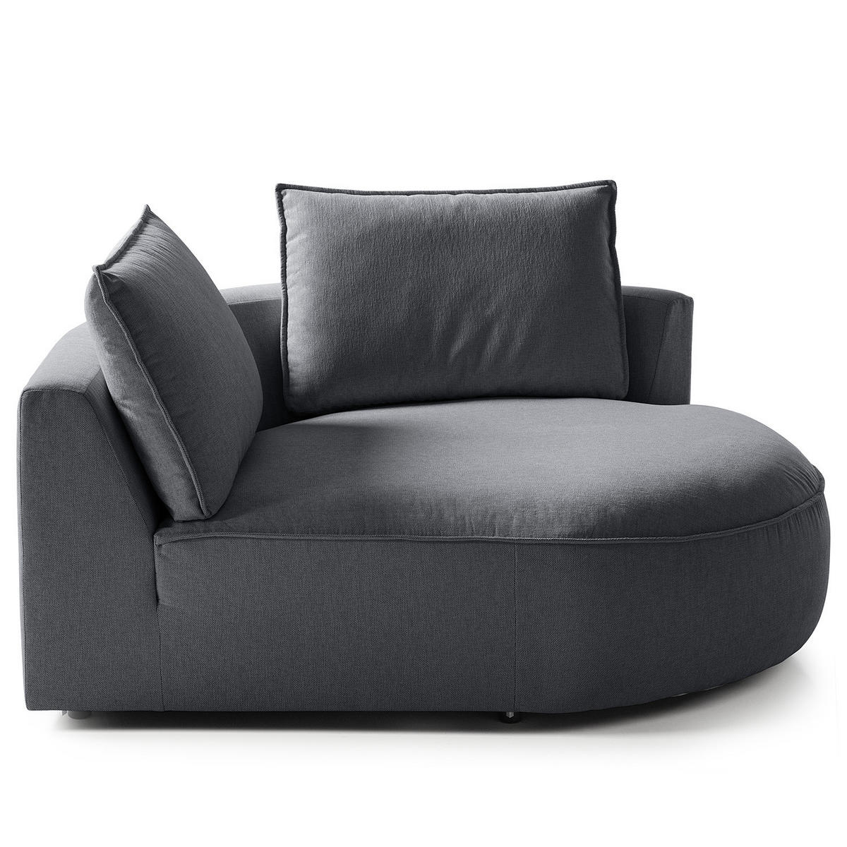 OTTOMANE - modular - Schwarz/Grau, Kunststoff/Textil (126/82/154cm) - home24