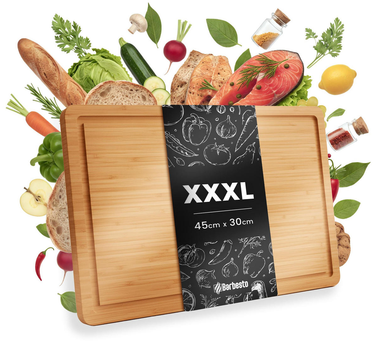 SCHNEIDEBRETT eckig 45/30/2 cm Holz Natura - Eukalyptusholzfarben, Holz (45/30cm) - CLP