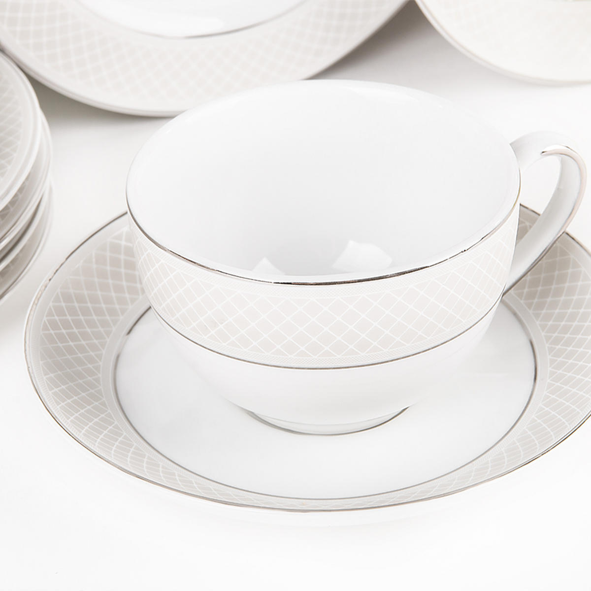 TEESERVICE SCANIA 6 Personen 15-tlg - Weiß, Keramik (21/8/21cm) - KONSIMO®