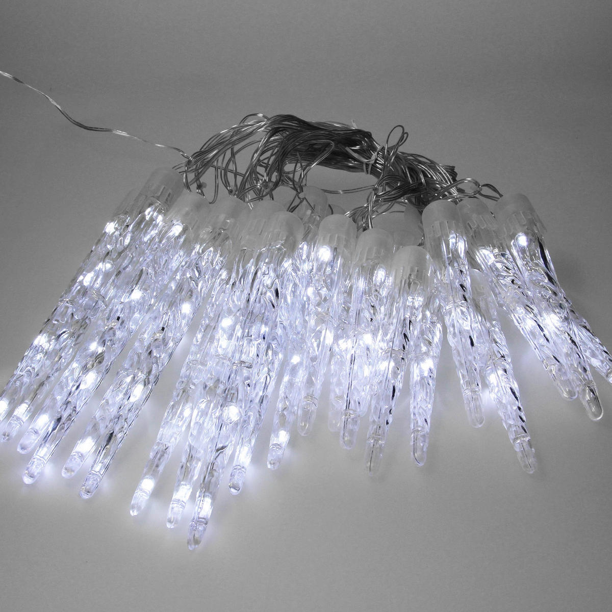 LICHTERKETTE Eiszapfen 690 cm mit 72 LED Kaltweiß - Weiß, Kunststoff (1190cm) - ECD-Germany