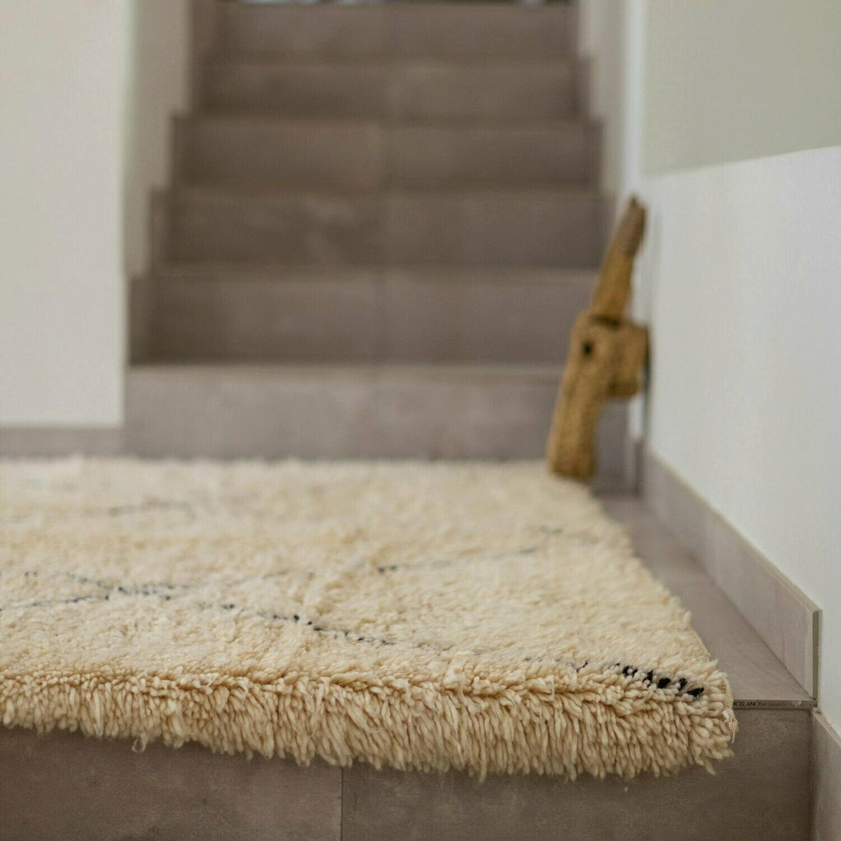 BERBERTEPPICH marokkanisch schwarz weiß Kchacha beige - Beige, Naturmaterialien (250/350cm) - AFK Living