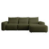 ECKSOFA Carnos Chenille-Bezug in Olivgrün - Olivgrün, Textil (264/162cm) - Selsey