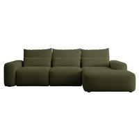 ECKSOFA Carnos Chenille-Bezug in Olivgrün - Olivgrün, Textil (264/162cm) - Selsey
