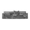 MODULSOFA SEPHI Grau Cord - Schwarz/Grau, Kunststoff/Textil (375/62/109cm) - KAWOLA