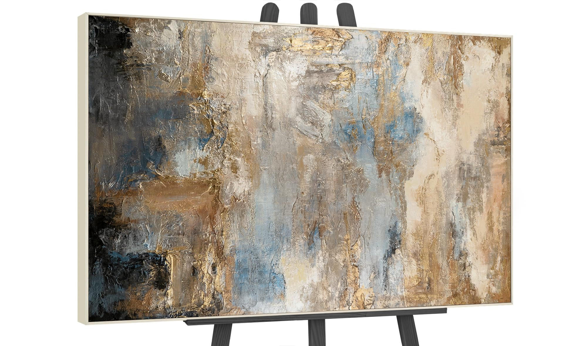 GEMÄLDE Glanz und Eleganz II Schattenfugenrahmen Beige 140x100 cm - Beige, Holz (140/100cm) - YS-art gallery