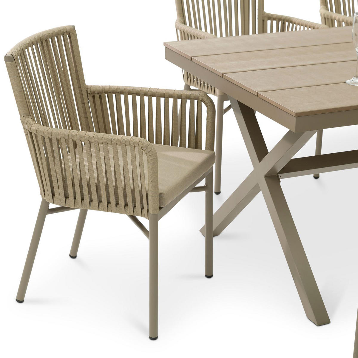 GARTENMÖBEL SET AFUERA - Braun, Metall - CARO-Möbel