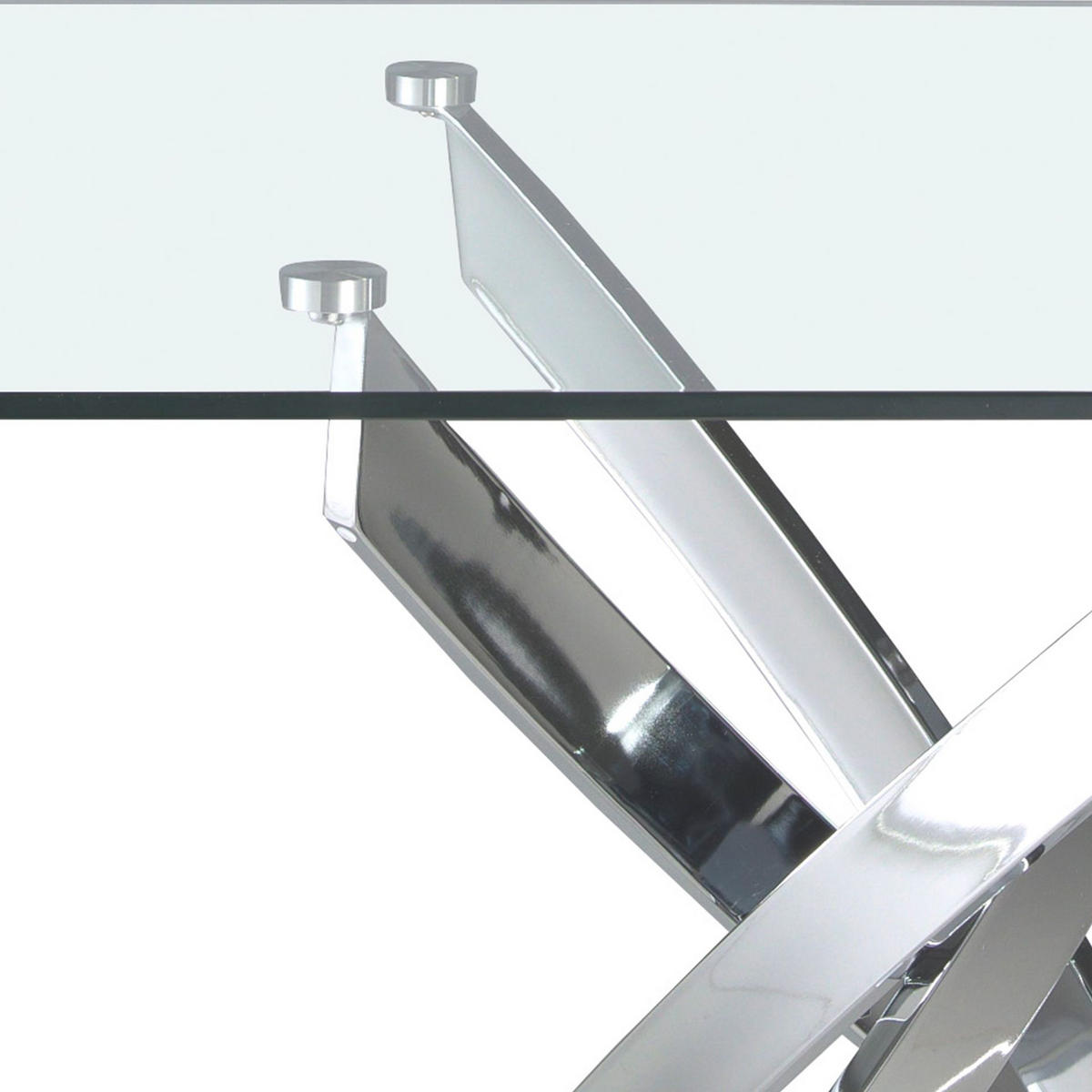 ESSTISCH Rechteckig gehärtetes Glas aus verchromter Stahl - Edelstahlfarben/Transparent, Metall (95/200/75cm) - ANGEL CERDA