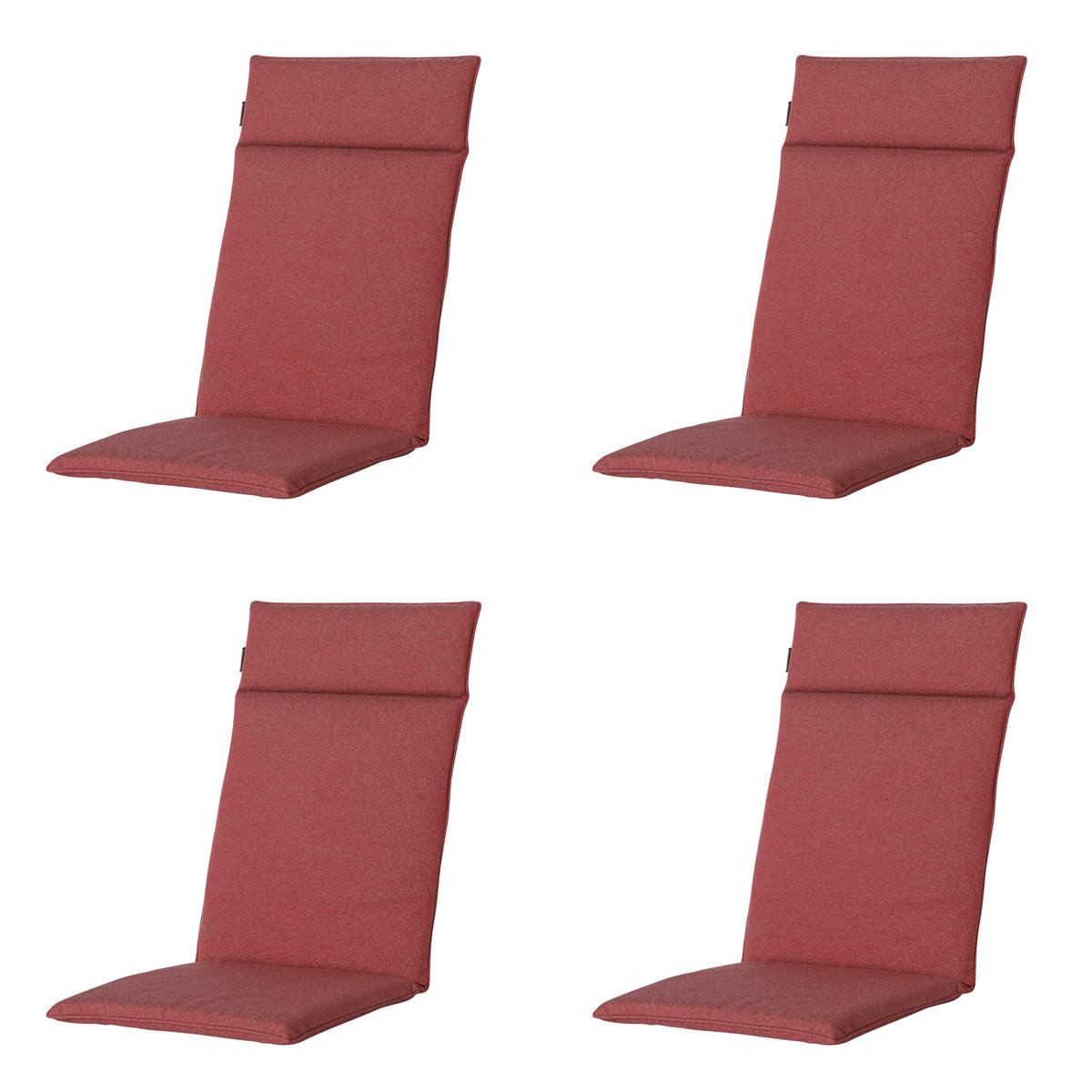 GARTENSTUHLKISSEN Manchester 120/50 cm 4er-Set - Rot, Textil (50/8/120cm) - Madison