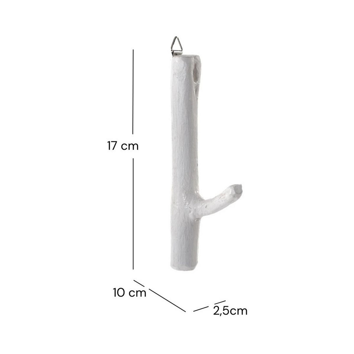 GARDEROBENHAKEN LIMB Teakholz Wurzel 06 weiß-landhaus - Weiß, Holz (2/17/10cm) - DESIGN DELIGHTS
