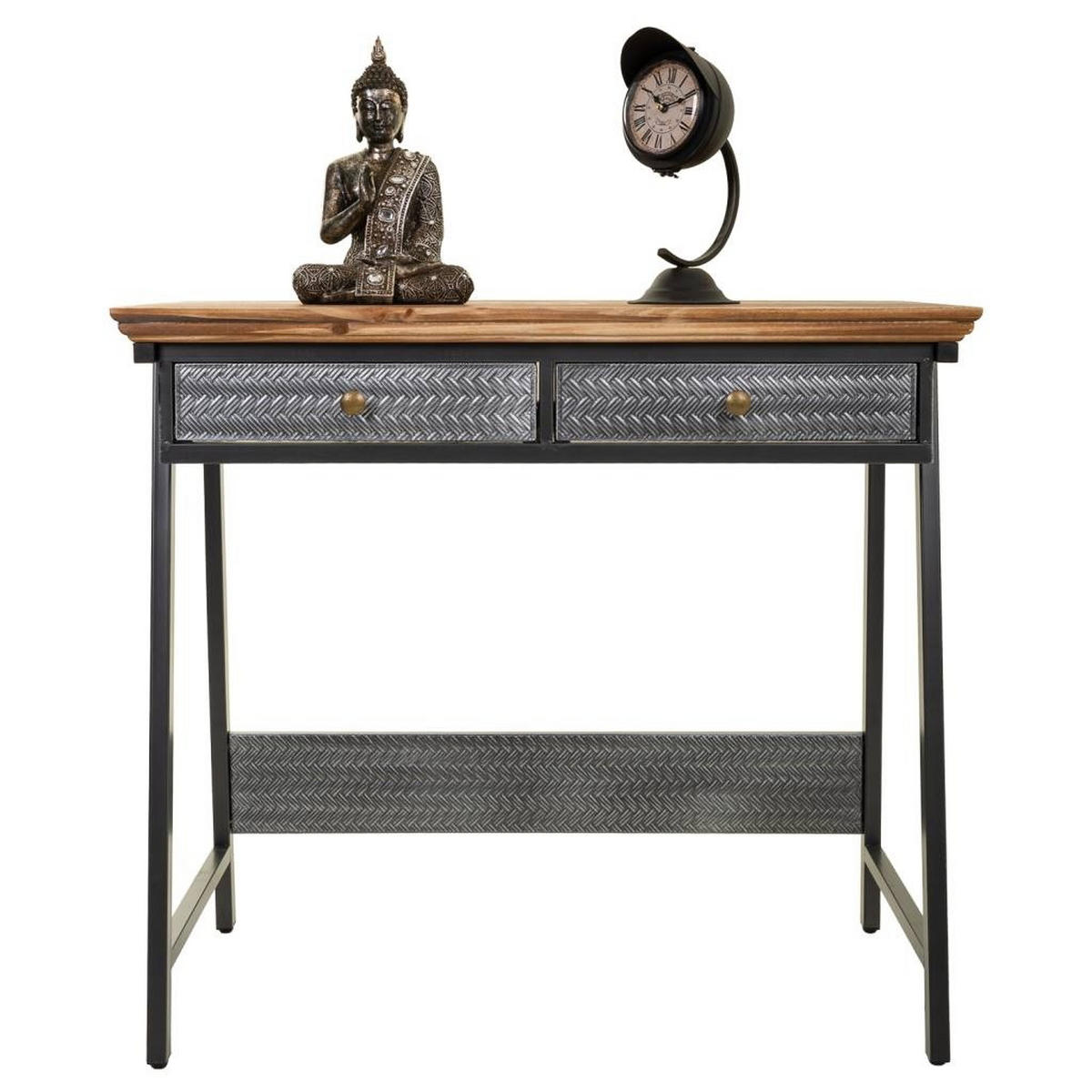 KONSOLENTISCH aus Metall und Holz, 84x46x75cm - Multicolor, Holz (46/84/75cm) - Wanderlust