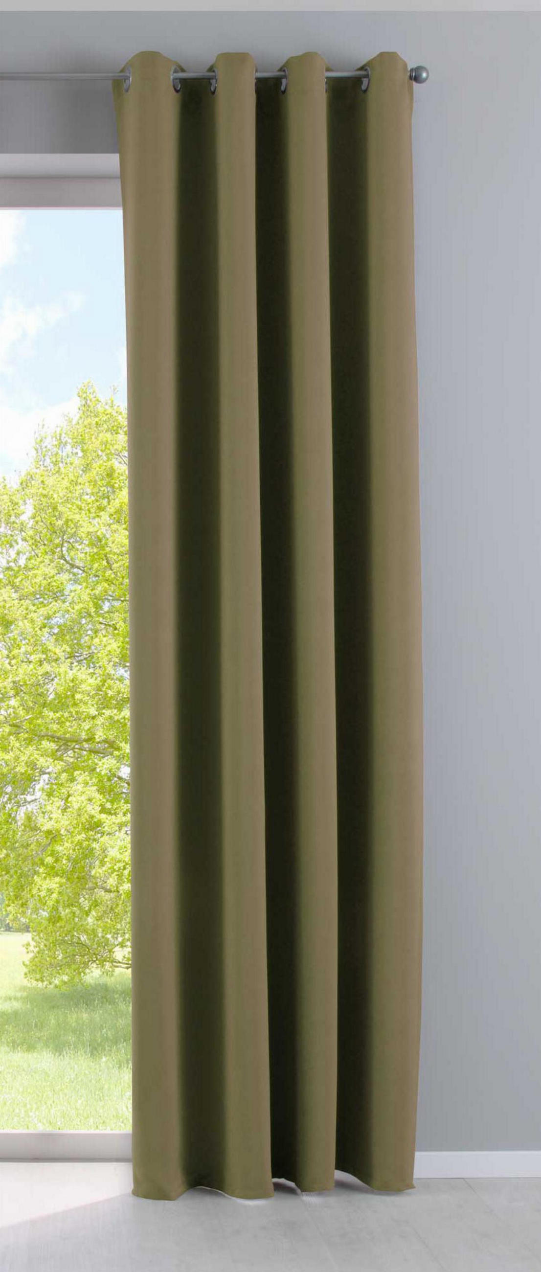 VORHANG »NEW YORK« HxB 245x140 cm Olive - Olivgrün, Textil (140/245cm) - Gardinenbox