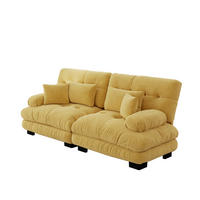 SOFA 2-Sitzer aus Chenille 220x77x81 cm mit modularem Design, gelb - Gelb, Textil (77/81/220cm) - Luhomfu