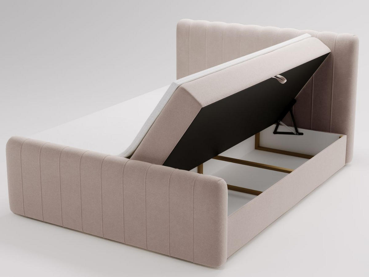 BOXBETT Osteno 160x200 Beige - Beige, Holz/Textil (160/200cm) - Graingold