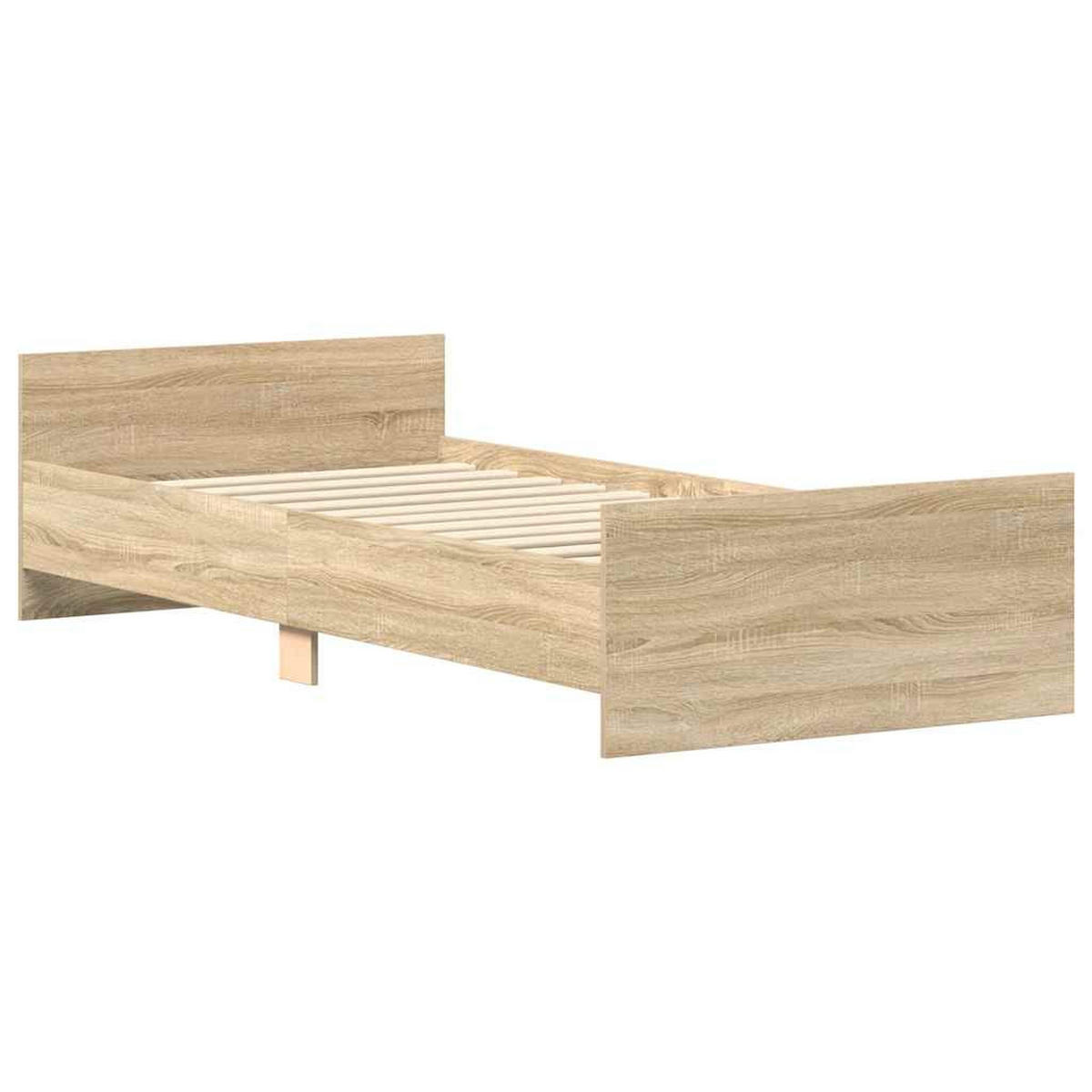 BETTGESTELL Ohne Matratze Sonoma-Eiche 90/190 Cm Holzwerkstoff - Braun, Metall (90/190cm) - vidaXL