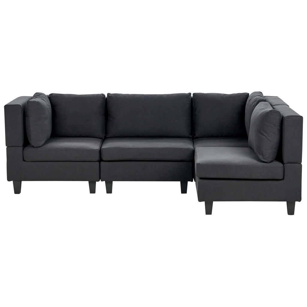 COLȚAR modul cu 4 locuri pe partea stângă negru textil Unstad