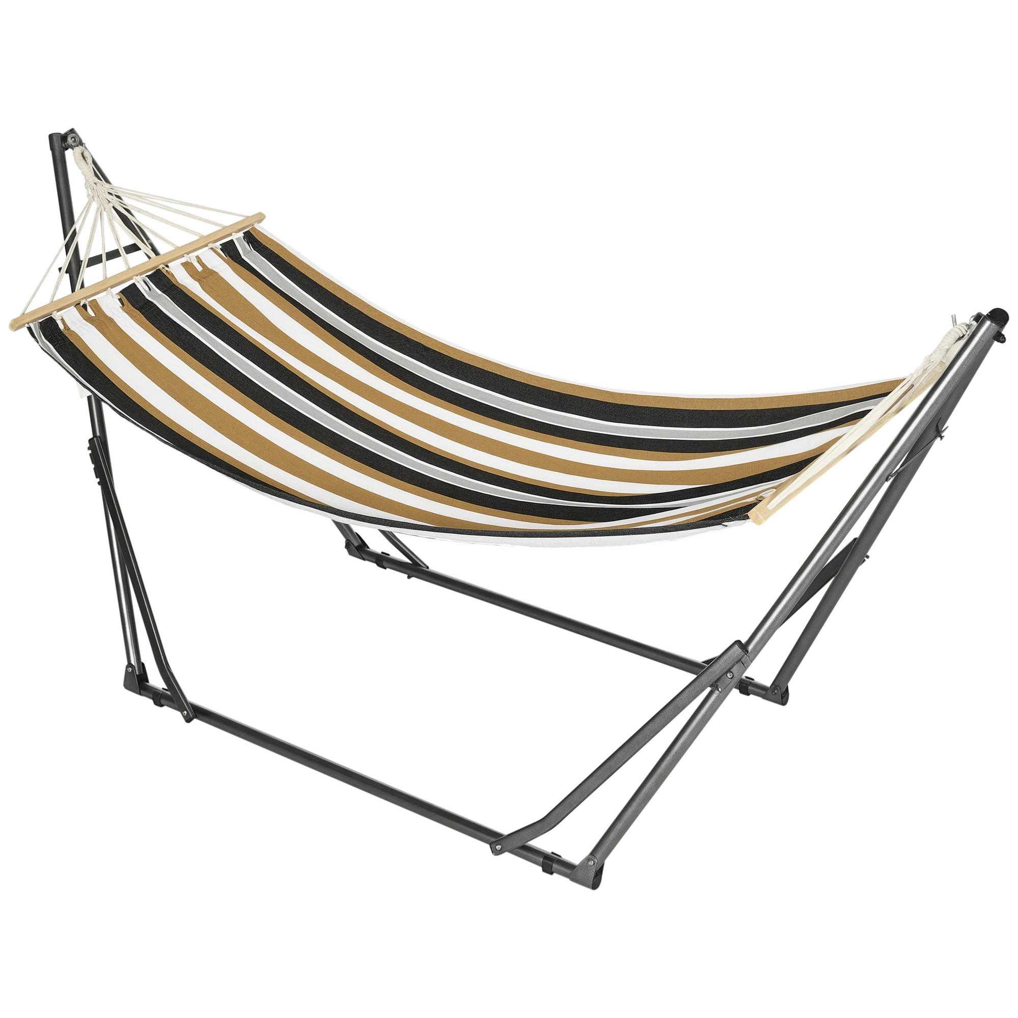 HÄNGEMATTE DE-13577 2-in-1 mit Wäscheständerfunktion Mehrfarbig - Grau, Metall (100/94/270cm) - ComfortXL