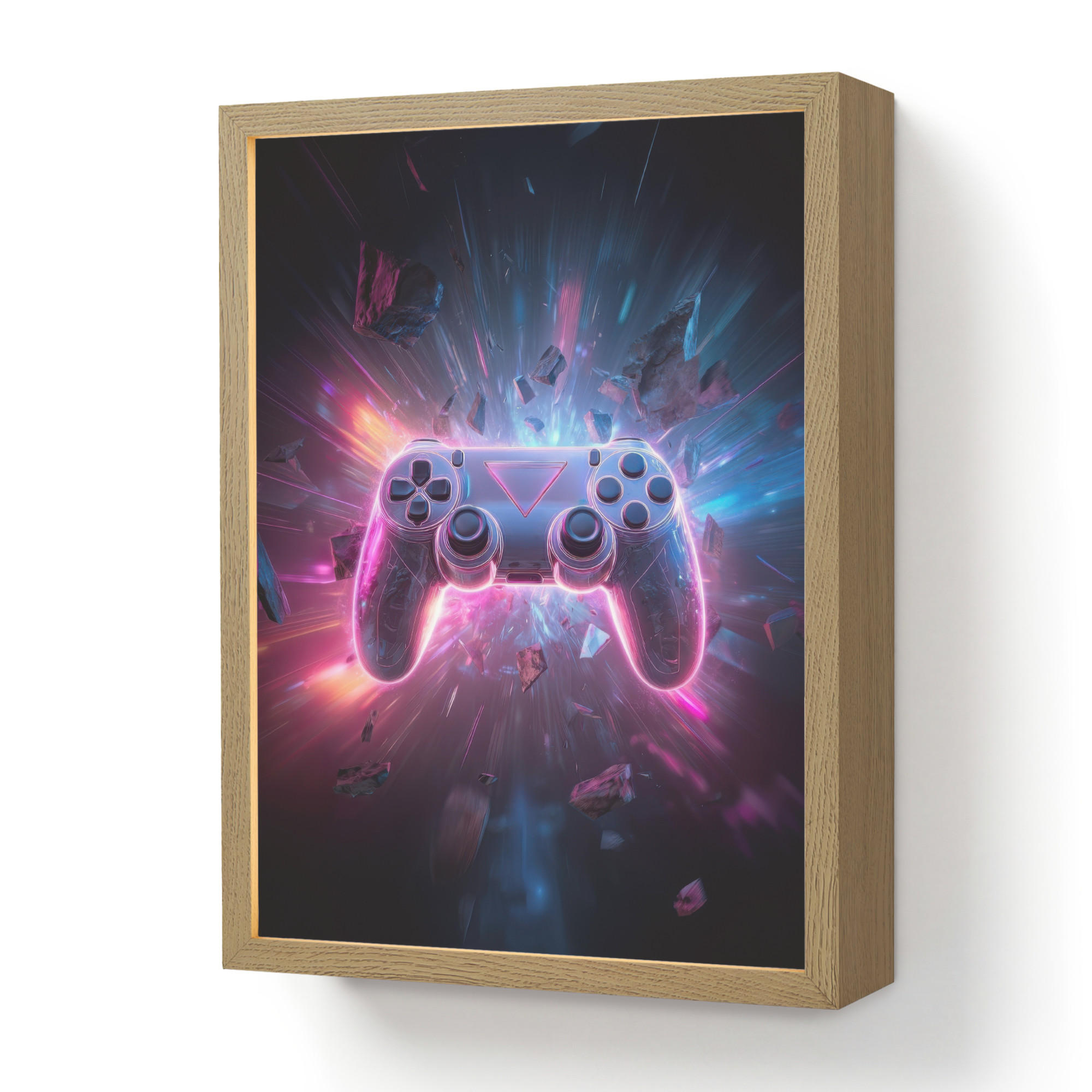 OnlyWow NÁSTĚNNÁ LAMPA S AKUMULÁTOREM Controller - Neon - Explosion - Abstraktní 30x40 cm