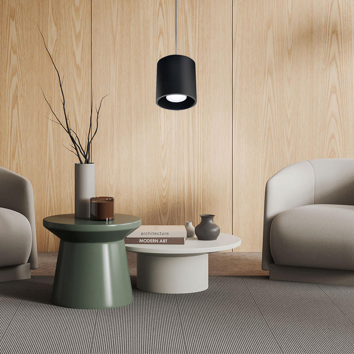 LED HÄNGELEUCHTE Aluminium Schwarz rund - Schwarz, Metall (10/10/80cm)