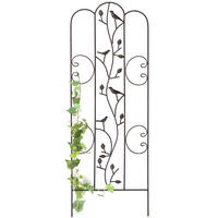RANKHILFE mit Vögel Metall Freistehend 110 cm  - Braun, Metall (37/110/1.5cm) - DanDiBo