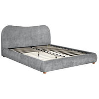 ČALOUNĚNÁ POSTEL Sonho, dvoulůžko 160x200 cm bez matrace, žinylková látka, šedá - šedá, textil (160/200cm) - Beautysofa