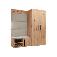 GARDEROBEN-SET Medi I - Beige/Schwarz, Holzwerkstoff/Kunststoff (80/191/50cm) - MIRJAN24