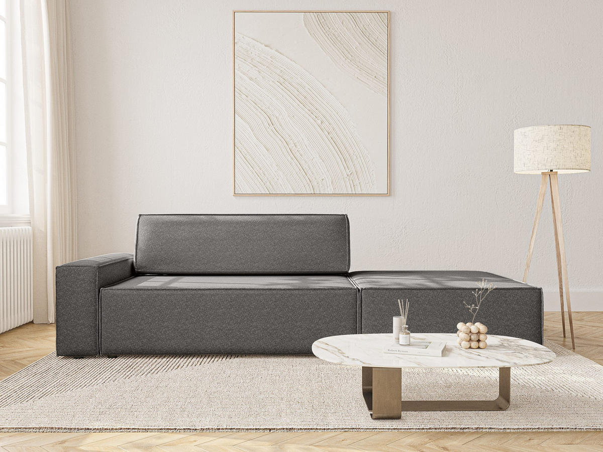 SCHLAFSOFA Lummo Si mit Schlaffunktion, Graphit - Graphitfarben, Textil (263/70/100cm) - Fedve