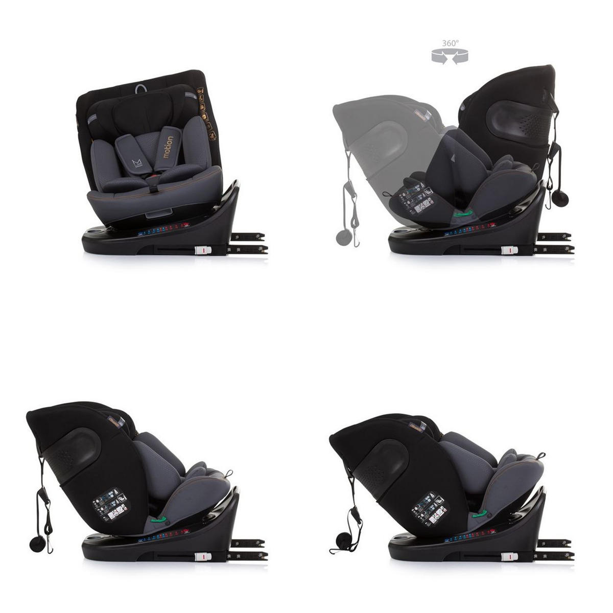 KINDERSITZ i-Size Motion schwarz (40 - 150 cm) Isofix 360° drehbar verstellbar - Schwarz, Kunststoff (44/81/55cm) - Chipolino