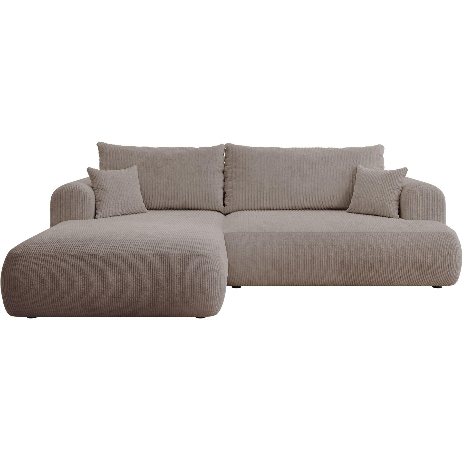 ECKSOFA Ovo Cord mit Cordbezug Beige, links - Beige/Schwarz, Textil (260/165cm) - Selsey
