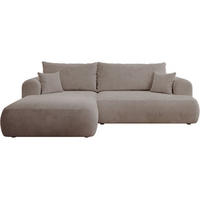 ECKSOFA Ovo Cord mit Cordbezug Beige, links - Beige/Schwarz, Textil (260/165cm) - Selsey