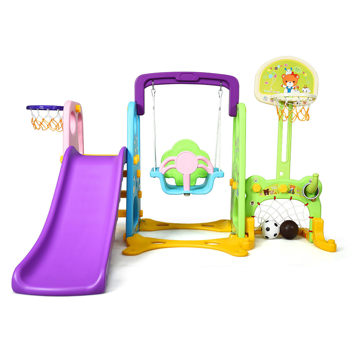 Costway Spielplatz Mehrfarbig 209x115x174 cm