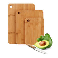 3XSCHNEIDEBRETT - Hellbraun, Holz (22/33cm) - Relaxdays