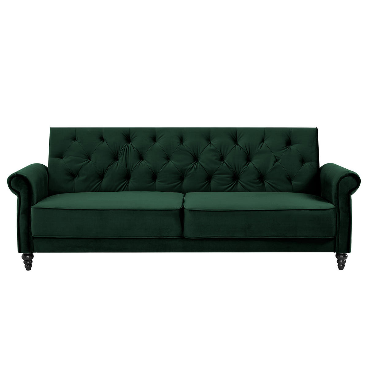 SCHLAFSOFA - Hellbraun/Dunkelgrün, Birkenholz/Textil (220/86/95cm) - home24