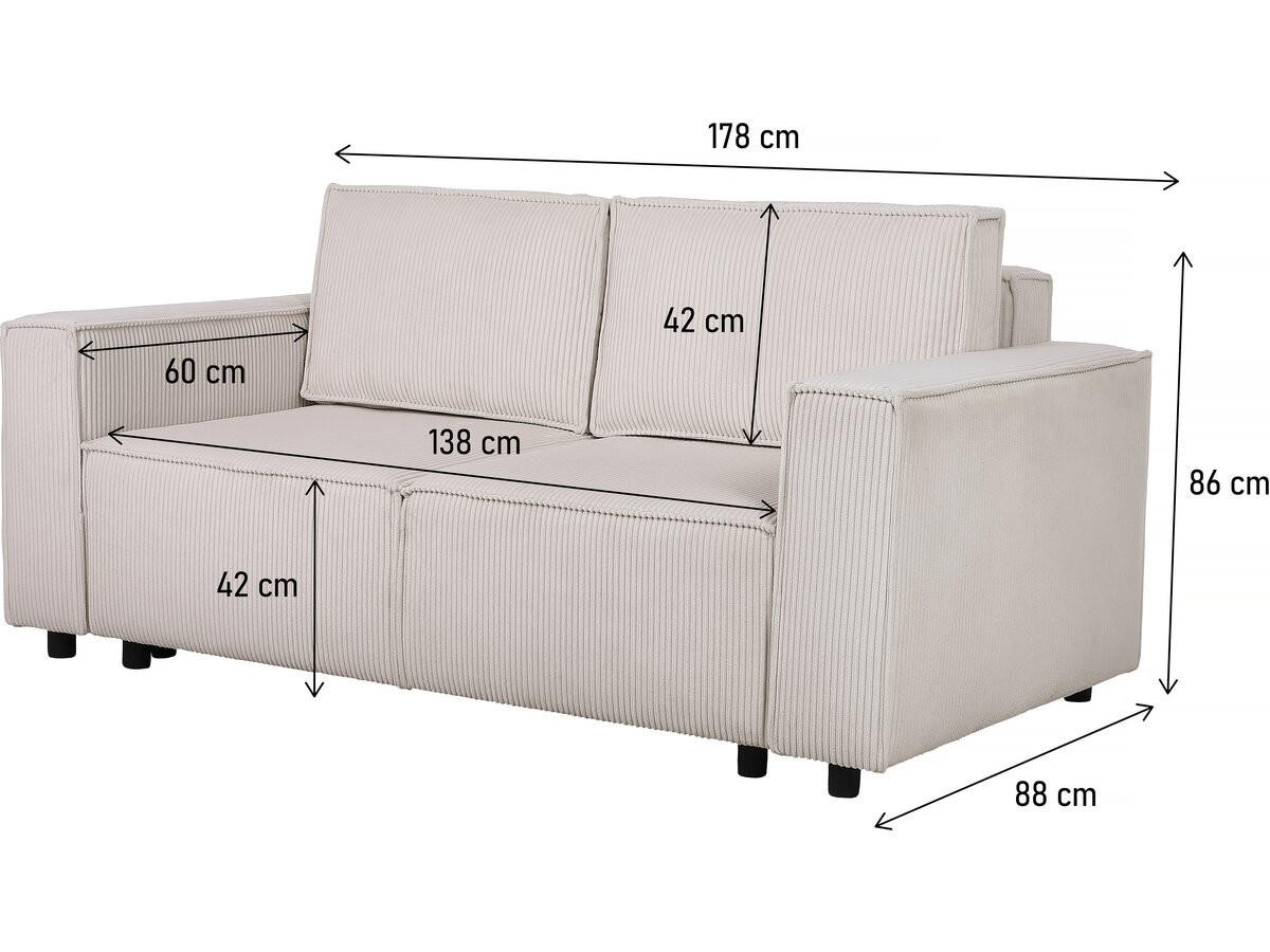 SCHLAFSOFA Montaigne S Beige - Beige, Textil (178/86/88cm) - Habitat Garten