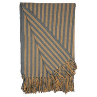 DECKE Streifen Design 130x180 cm, 100% Baumwolle, Gelb/Minze - Mintgrün, Textil (130/180cm) - Au Maison