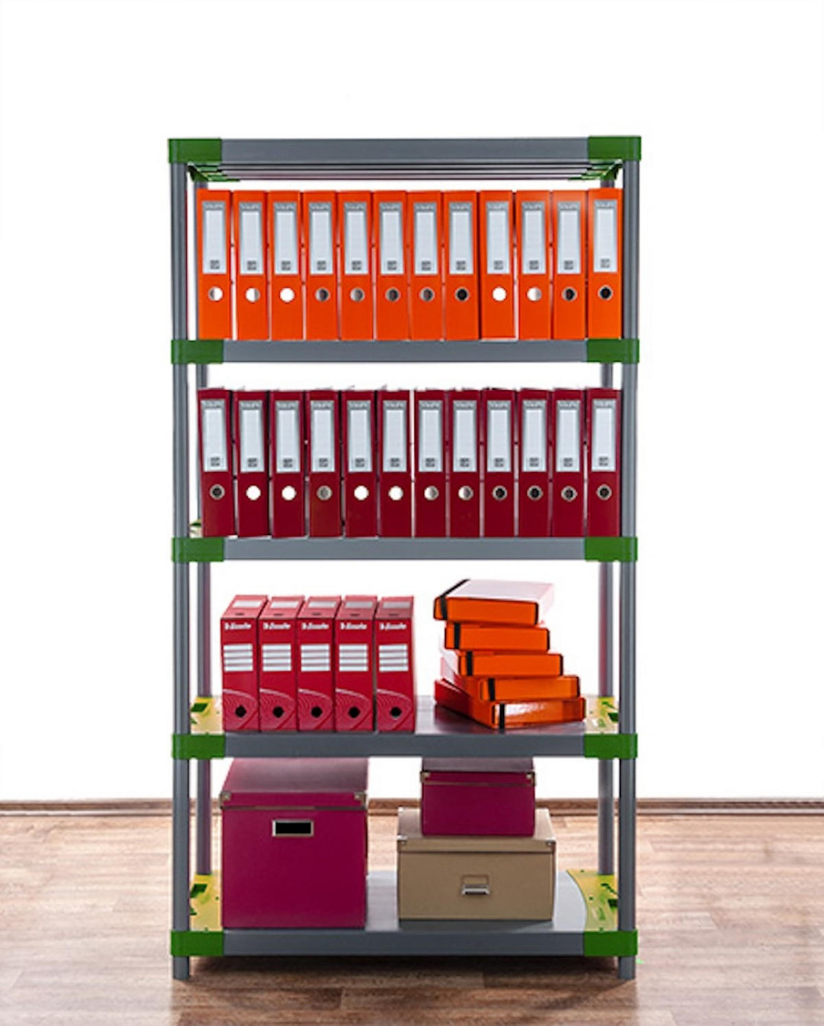 KUNSTSTOFFREGAL BIG GREY BEAR Tall 180x80x46cm Fachlast 160kg Grau-Grün - Grün, Kunststoff (80/180/46cm) - PROREGAL