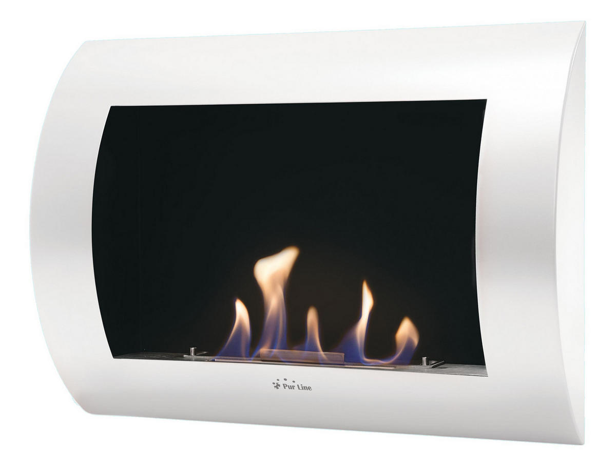 BIOETHANOL-KAMIN Weiß Wandmodell inklusive 1 L Brennblock - Weiß, Metall (60/45/14cm) - Purline