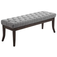 SITZBANK Cannes Stoff Grau Dunkelbraun - Grau, Textil (120/46/38cm) - DELUKE
