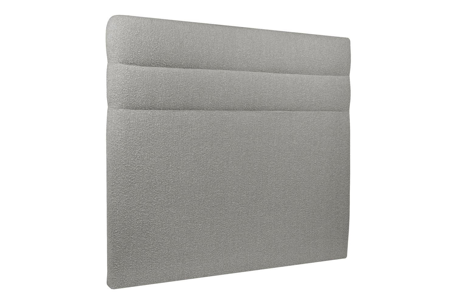 KOPFTEIL Modell Linien – Grauer Bouclé-Stoff 135 cm - Beige/Grau, Holz (135/120/10cm) - Sommeil de Plomb