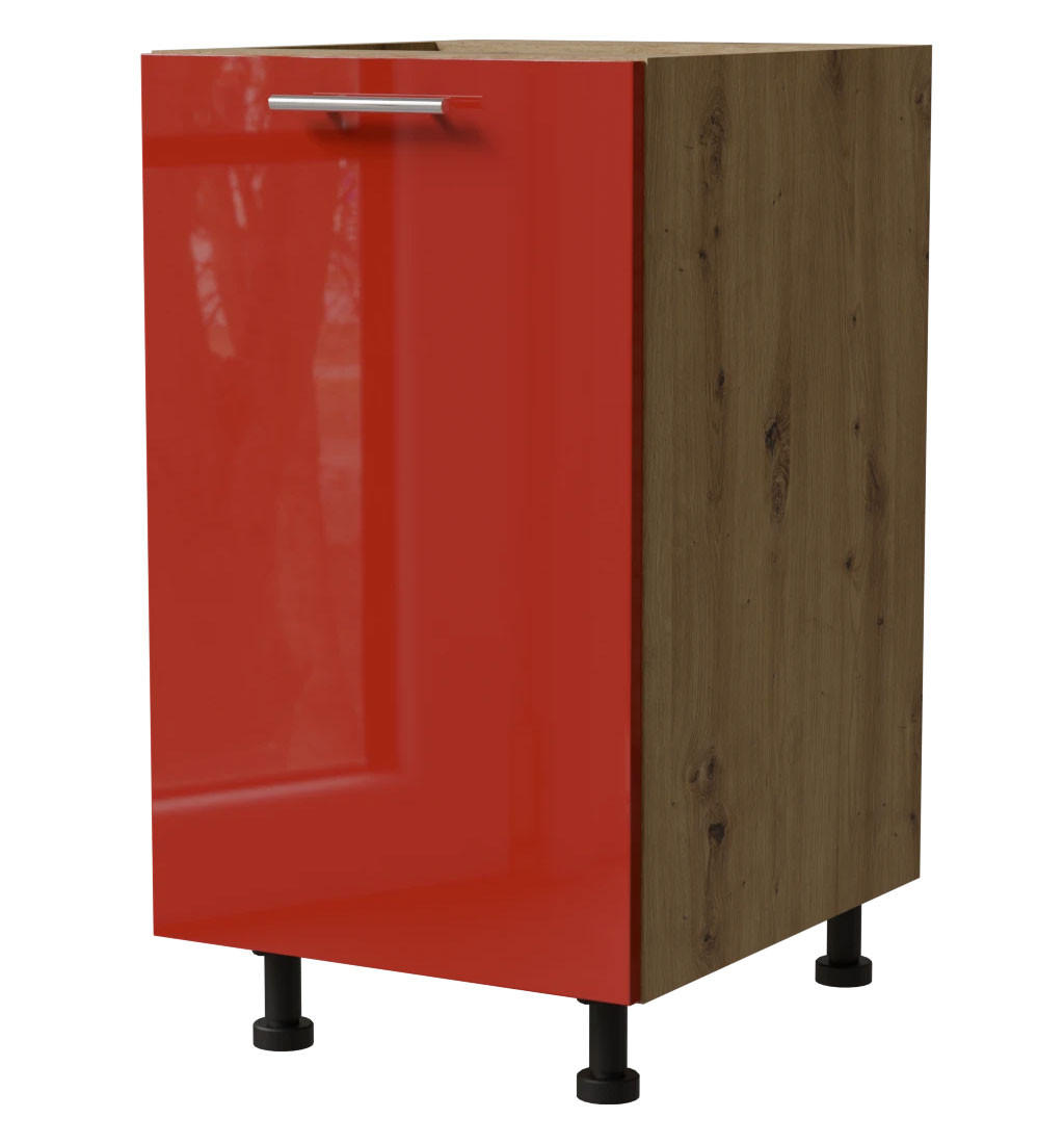 Feldmann-Wohnen Unterschrank Rot, Eiche Artisan 45x82x50 cm