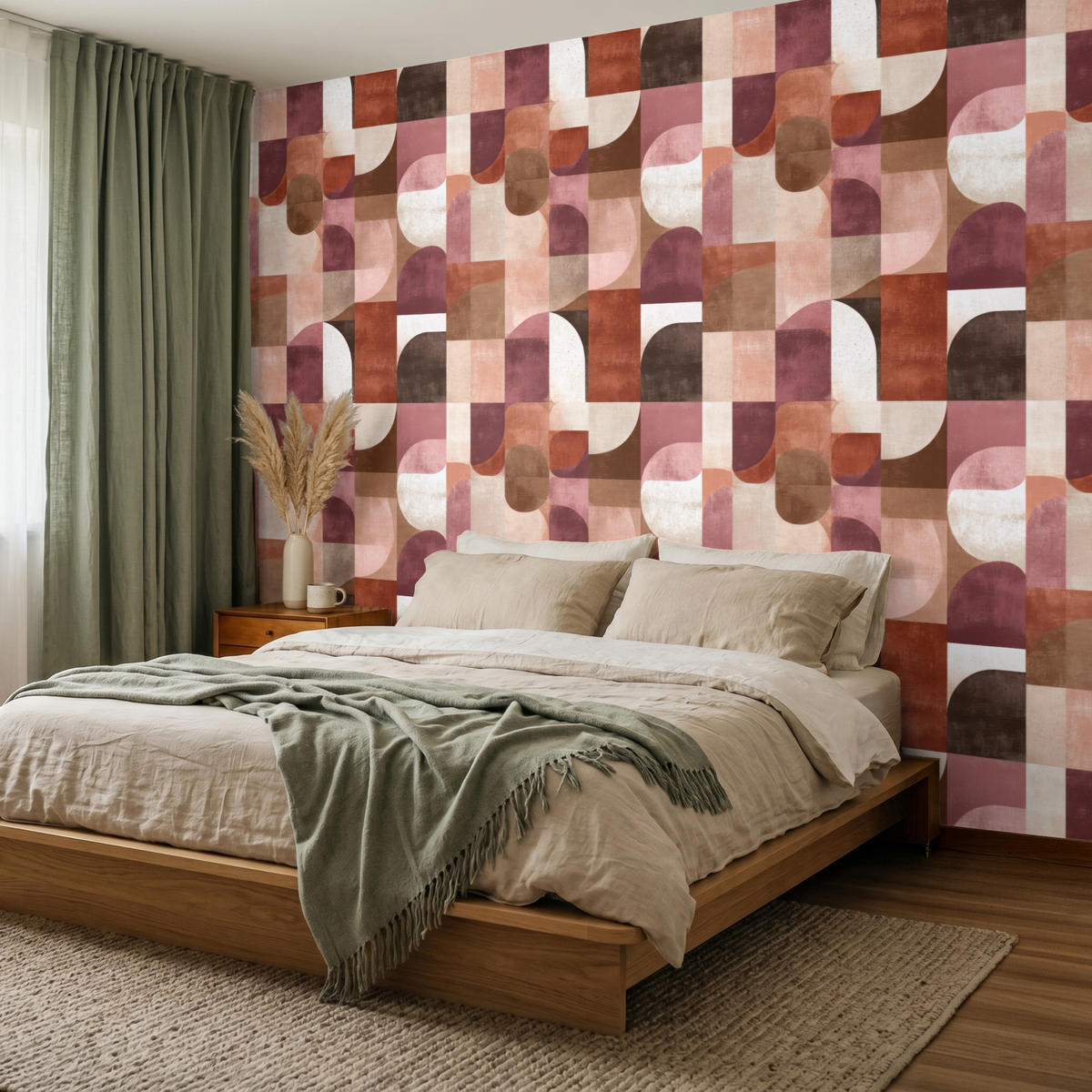 TAPETE - Geometrie - Modern - Retro - 280x200 cm - Multicolor, Papier (280/200cm) - OnlyWow
