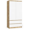 KLEIDERSCHRANK Eiche Artisan, Weiß 180x51x90 cm - Weiß/Eiche Artisan, Holzwerkstoff (180/180/51cm) - Akord