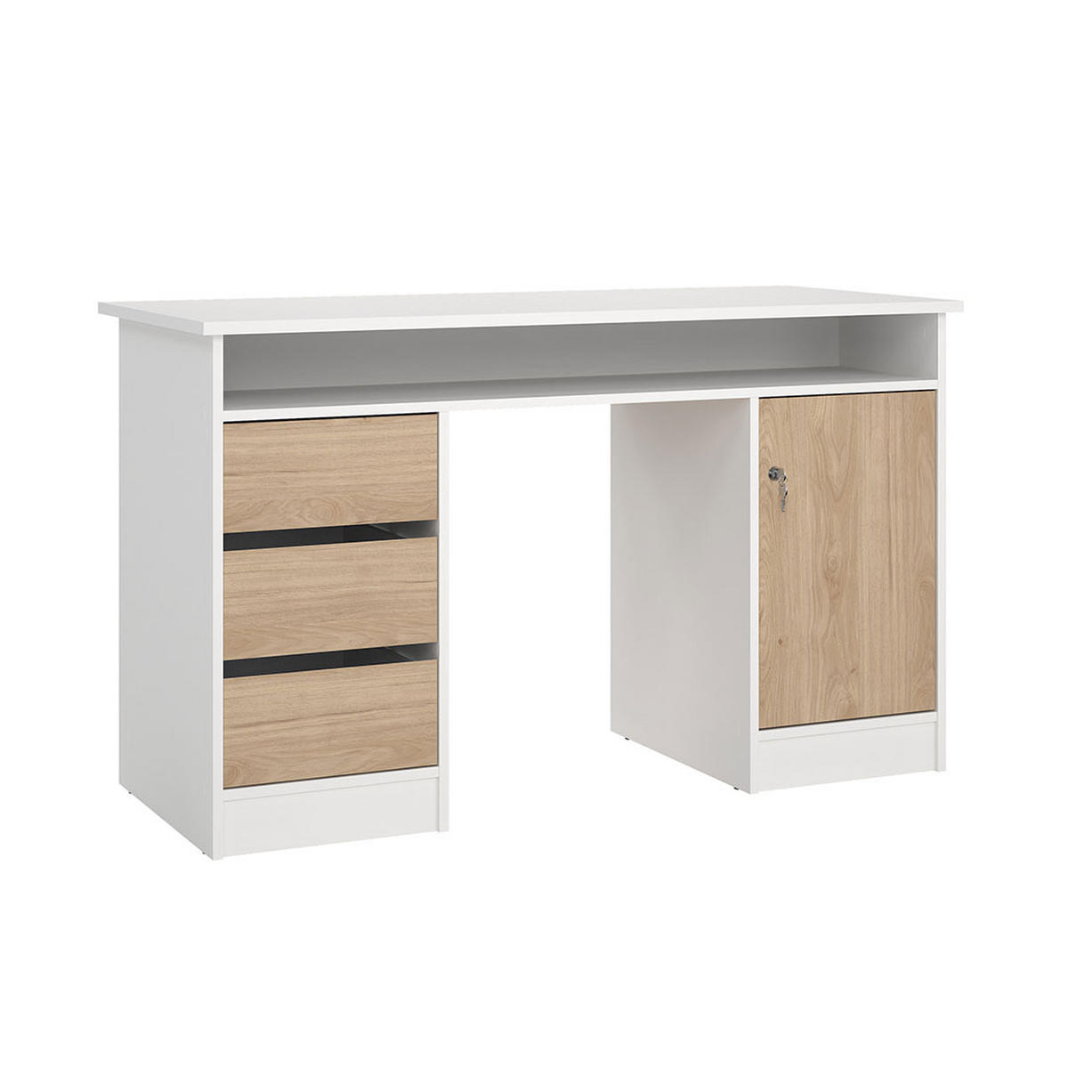 SCHREIBTISCH, FunctionPlus, Weiß, Holzwerkstoff, 126 x 55 x 76 cm - Weiß, Holzwerkstoff (55/126/76cm) - ebuy24