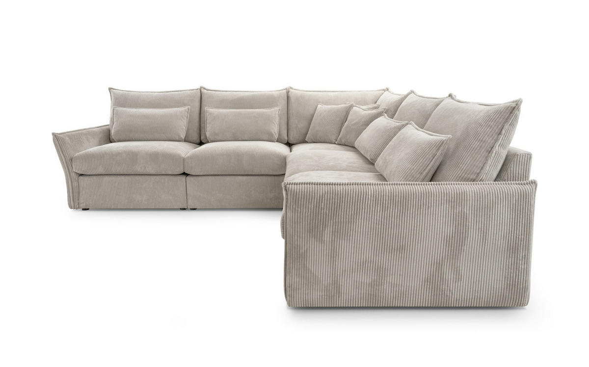 ECKSOFA Modulare Lunde 7, 6 Sitzer, Hellgrau - Hellgrau, Textil (270/270cm) - Meblito