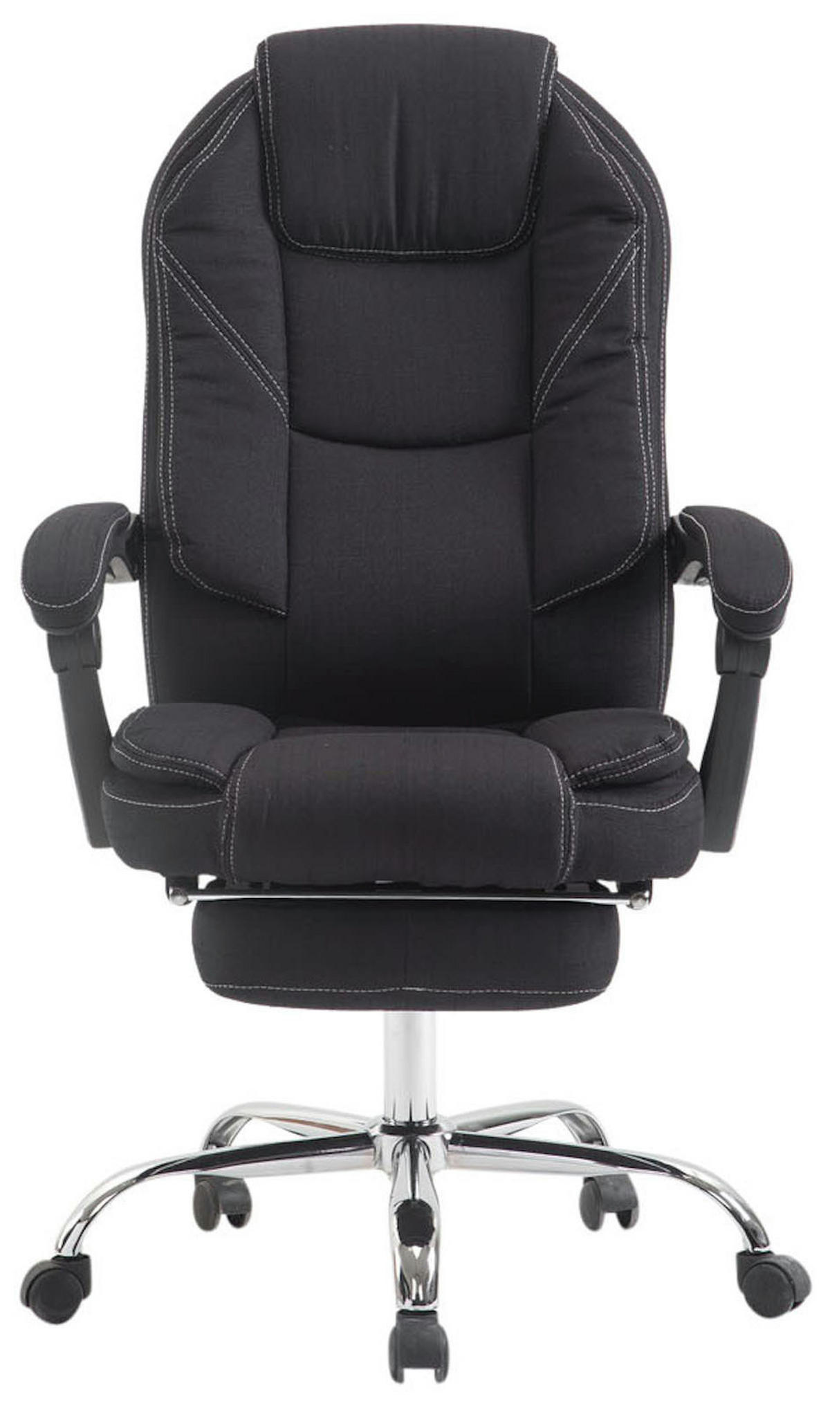 BÜROSTUHL MEDHA Stoff 114x67x64 Schwarz Stoff Metall - Schwarz, Textil/Metall (67/114/64cm) - DELUKE