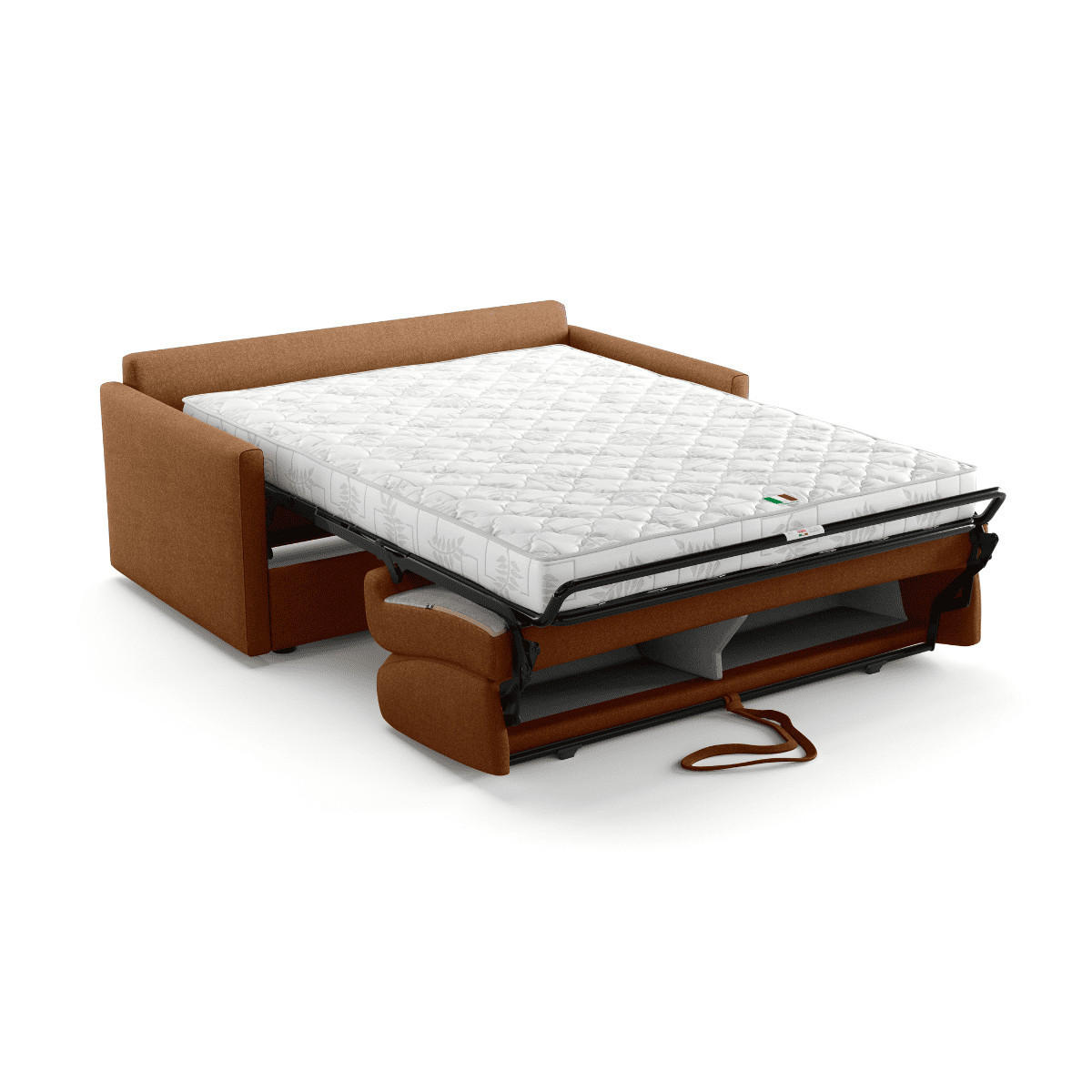 SCHLAFSOFA 3-sitzer mit express-Öffnung in stoff cosenza 87/175/100 cm - Terracotta, Holz (100/87/102cm) - Calicosy