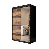 SCHWEBETÜRENSCHRANK 200/120/62 2-türig - Eichefarben/Schwarz, Holz/Kunststoff (120/200/62cm) - MÖBEL KRYSPOL