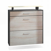 SCHUHSCHRANK Malea Fronten in Eiche sägerau - Eiche San Remo, Holzwerkstoff (89/96/23cm) - Vladon